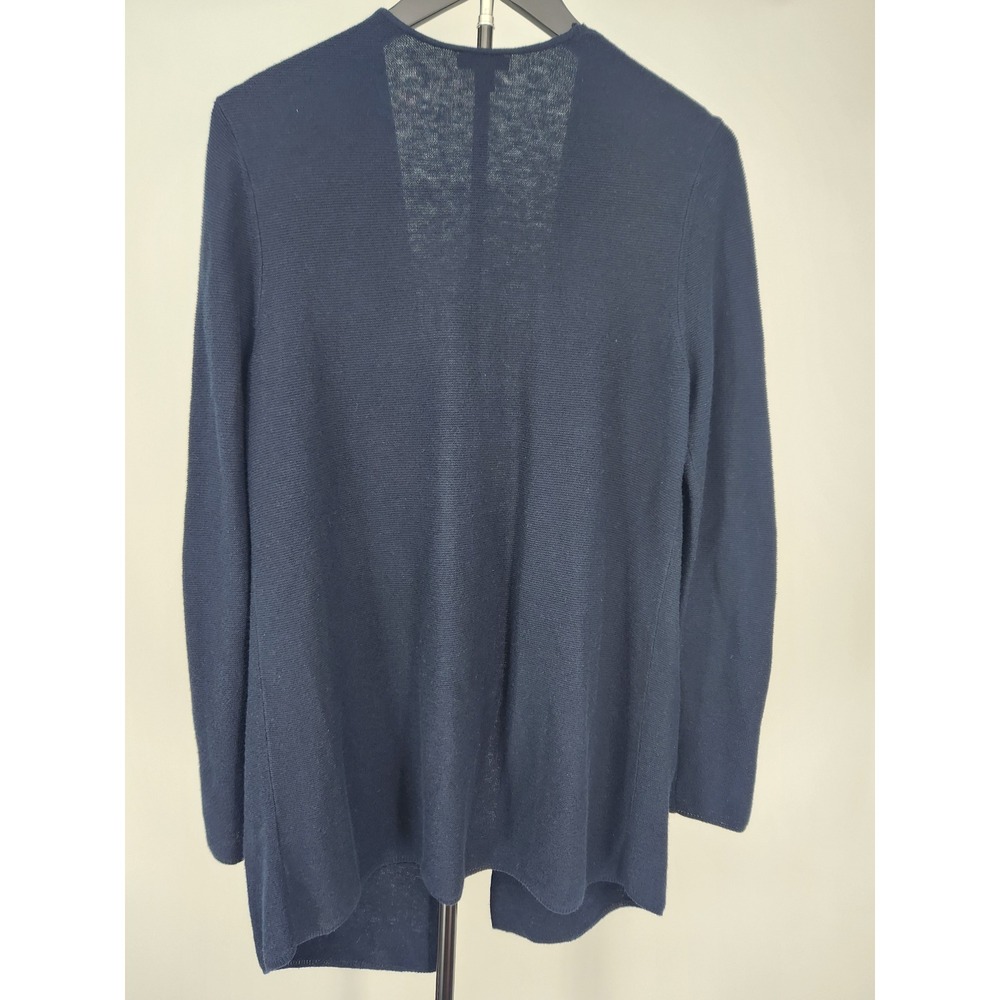 J. Jill Navy Blue Silk Wool Blend Open Front Cardigan Sweater Womens Small - Picture 4 of 7